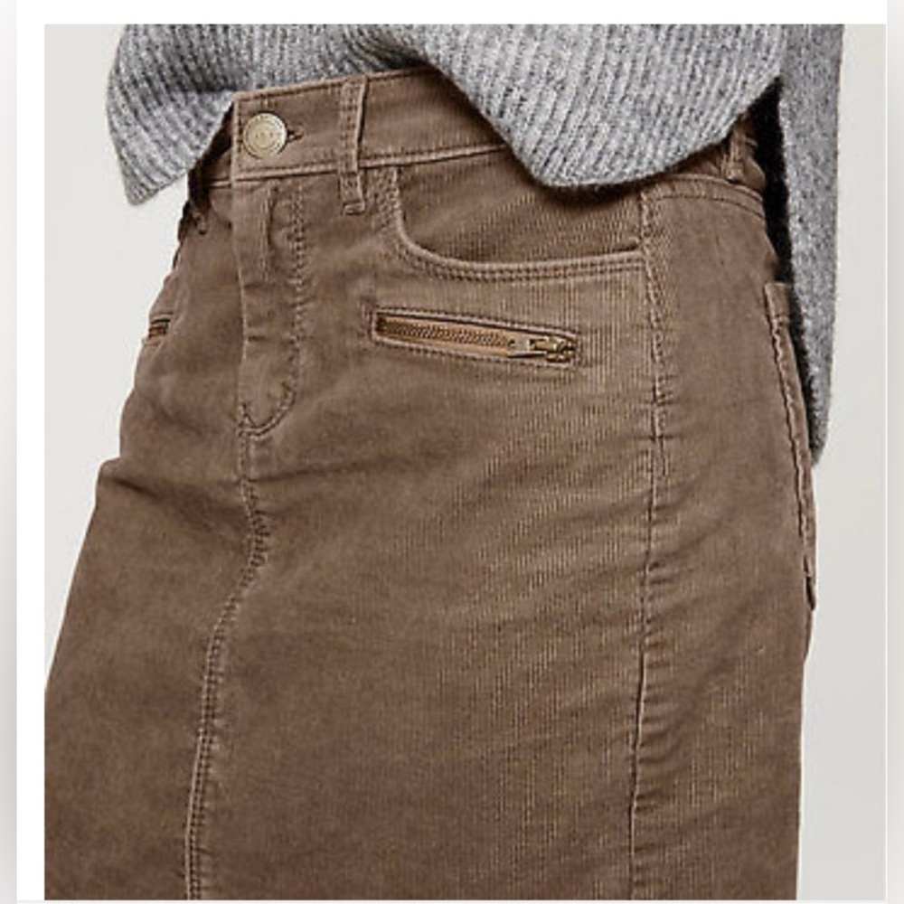 NWT Made And Loved Ann Taylor Loft Gray Corduroy Cotton Mini Skirt Size 27 or 4